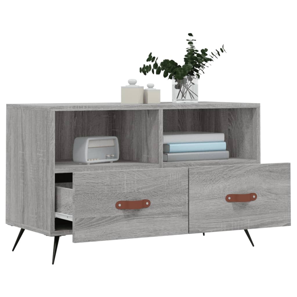Szürke sonoma színű szerelt fa tv-szekrény 80x36x50 cm Szürke sonoma színű szerelt fa tv-szekrény 80x36x50 cm