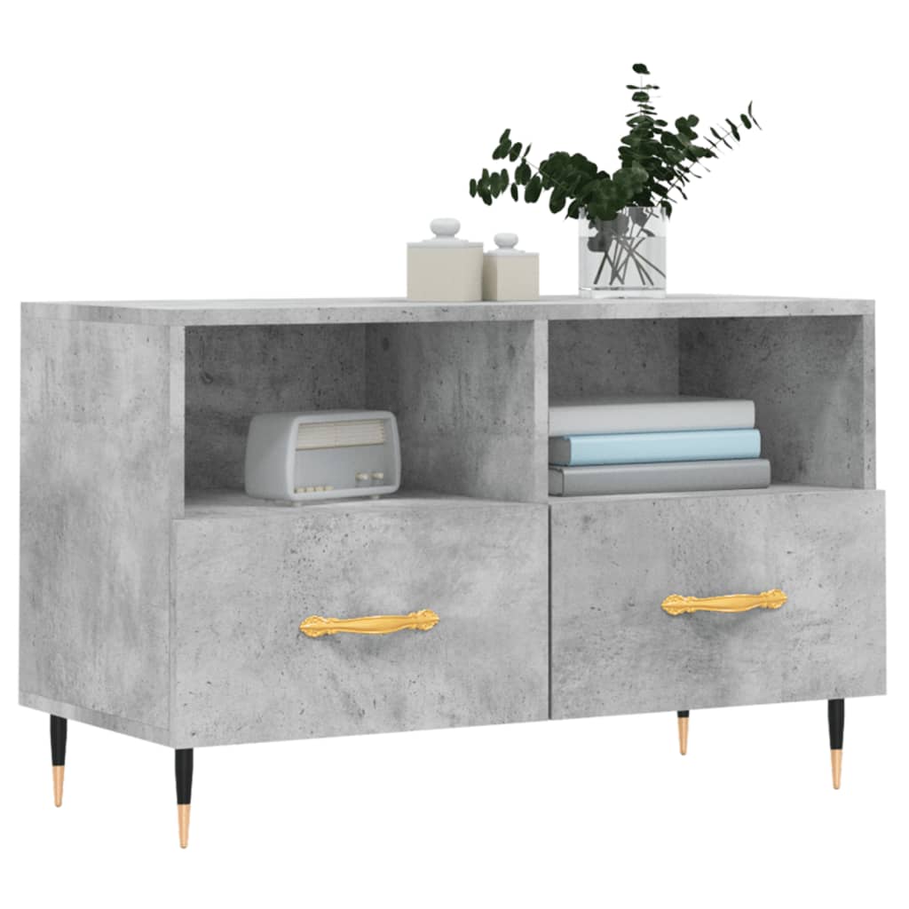 Betonszürke szerelt fa tv-szekrény 80 x 36 x 50 cm Betonszürke szerelt fa tv-szekrény 80 x 36 x 50 cm