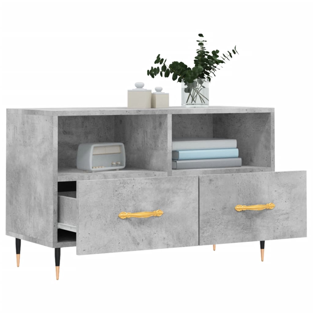 Betonszürke szerelt fa tv-szekrény 80 x 36 x 50 cm Betonszürke szerelt fa tv-szekrény 80 x 36 x 50 cm