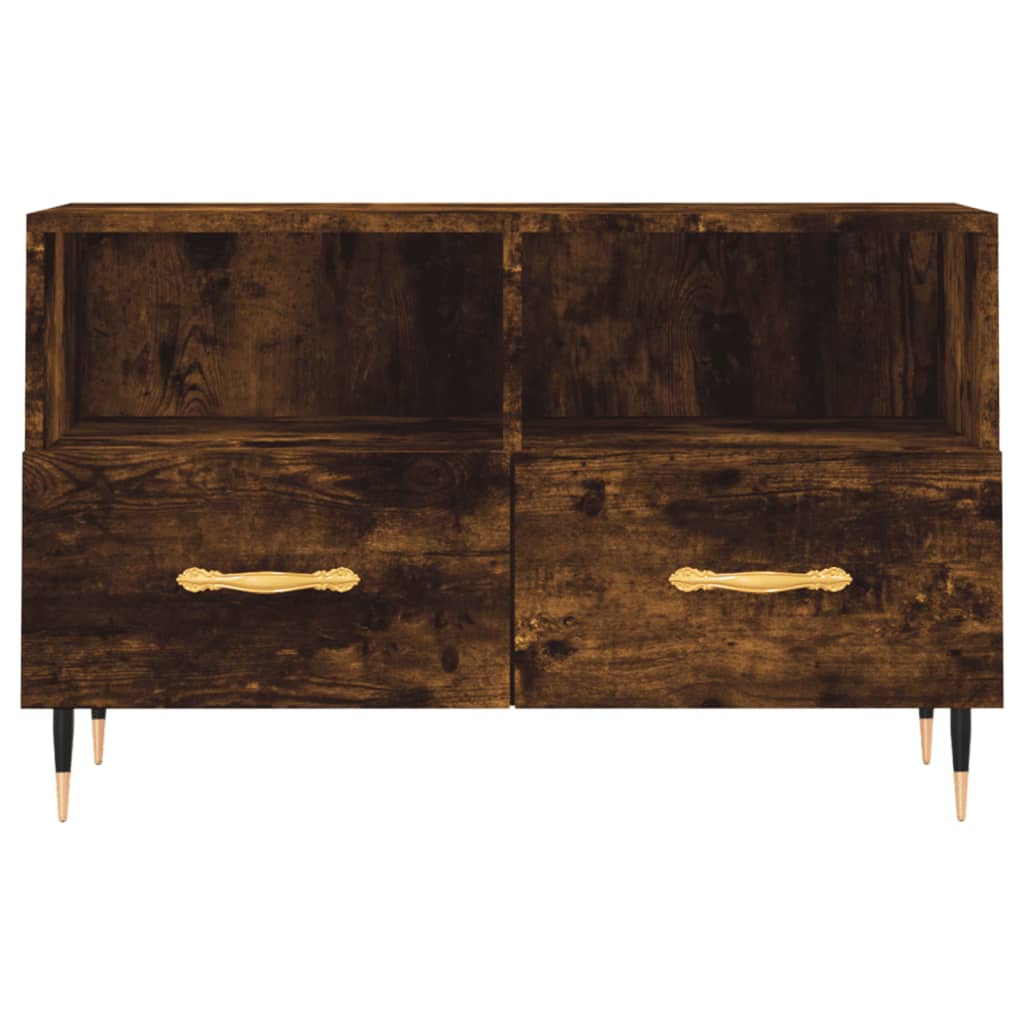 Füstös tölgyszínű szerelt fa tv-szekrény 80 x 36 x 50 cm Füstös tölgyszínű szerelt fa tv-szekrény 80 x 36 x 50 cm
