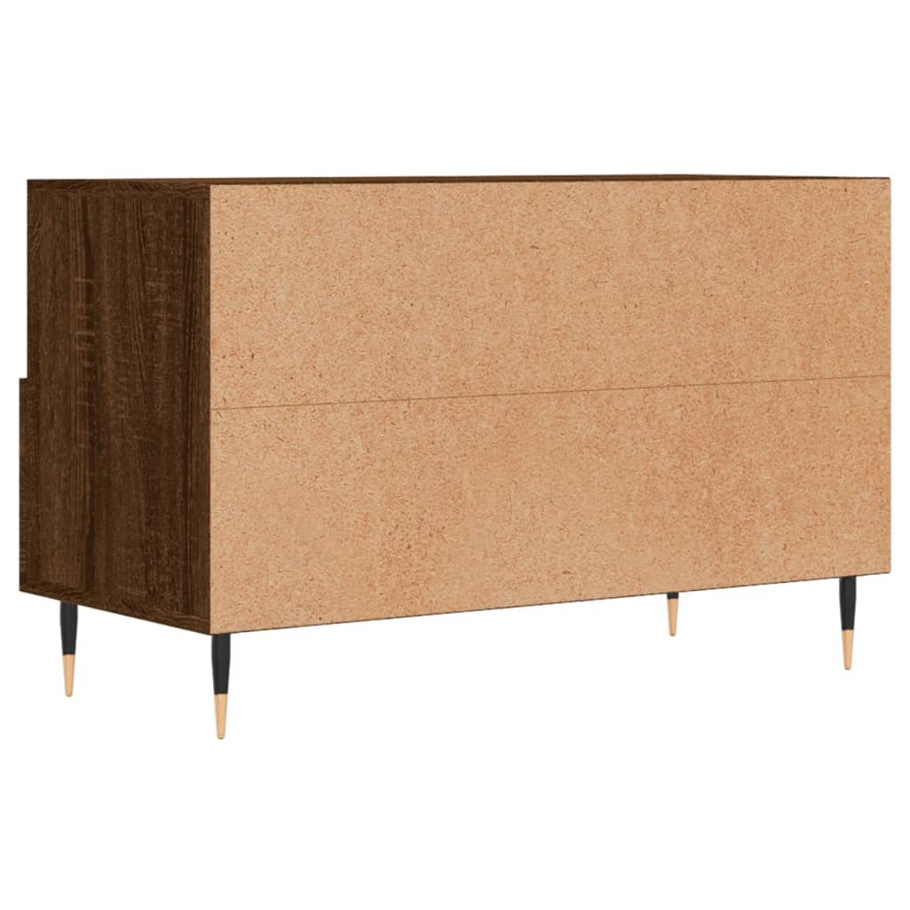 Barna tölgyszínű szerelt fa tv-szekrény 80 x 36 x 50 cm Barna tölgyszínű szerelt fa tv-szekrény 80 x 36 x 50 cm