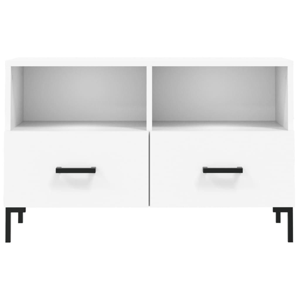 Fehér szerelt fa tv-szekrény 80 x 36 x 50 cm Fehér szerelt fa tv-szekrény 80 x 36 x 50 cm