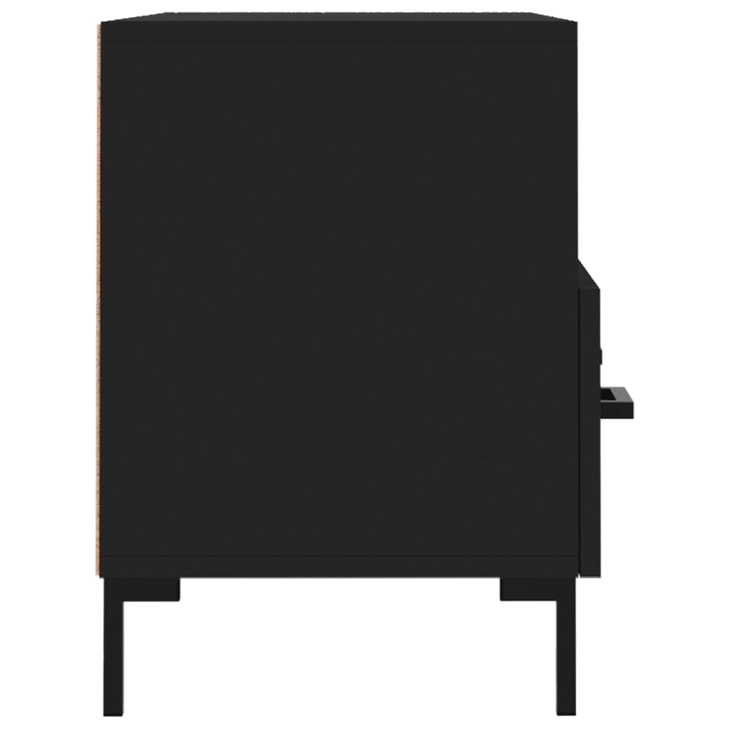 Fekete szerelt fa tv-szekrény 80 x 36 x 50 cm