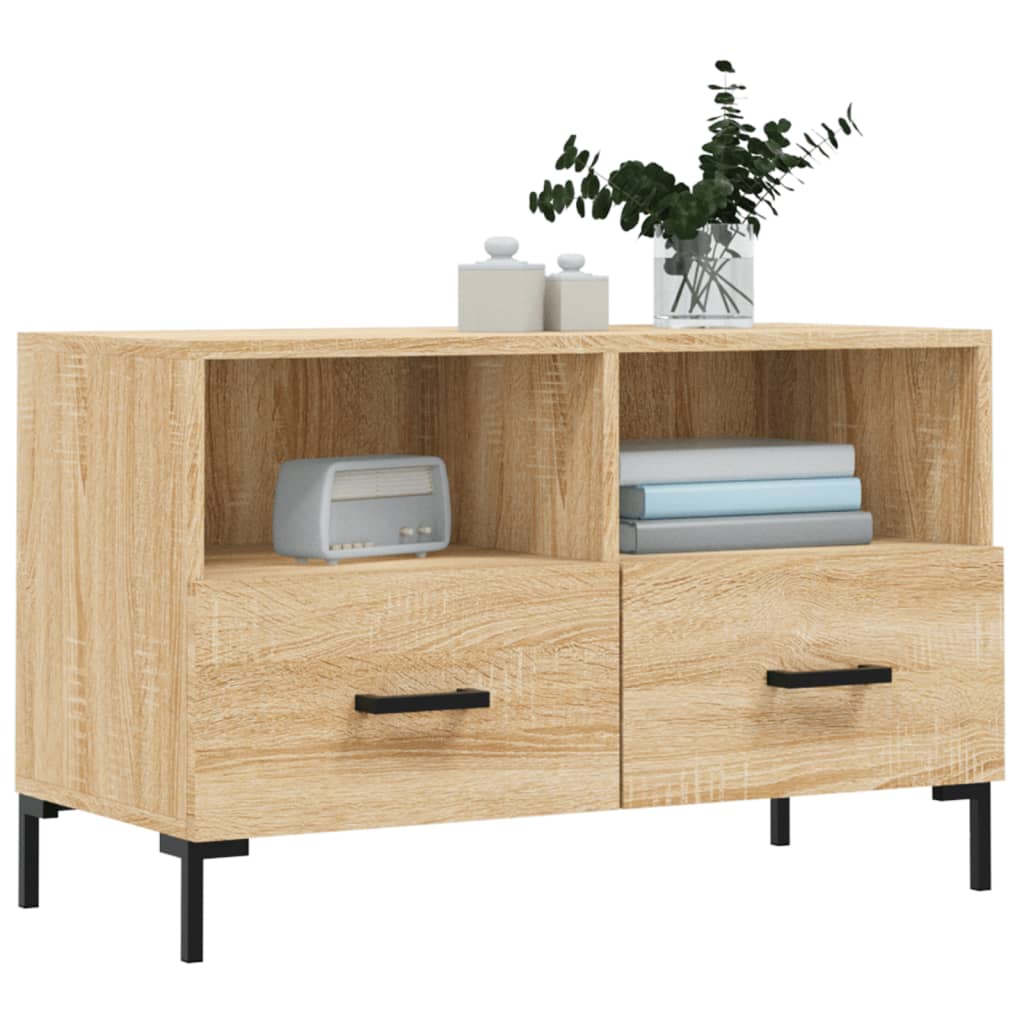 Sonoma-tölgyszínű szerelt fa tv-szekrény 80 x 36 x 50 cm Sonoma-tölgyszínű szerelt fa tv-szekrény 80 x 36 x 50 cm