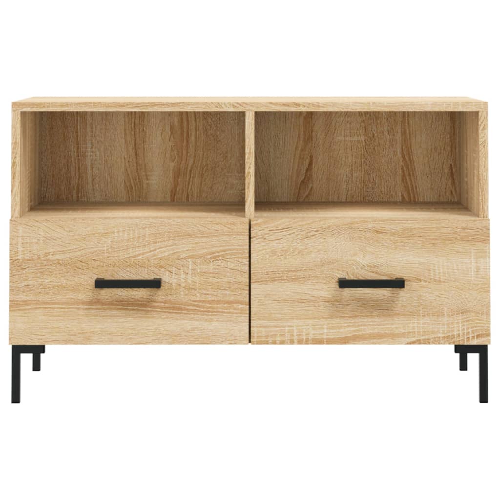 Sonoma-tölgyszínű szerelt fa tv-szekrény 80 x 36 x 50 cm Sonoma-tölgyszínű szerelt fa tv-szekrény 80 x 36 x 50 cm