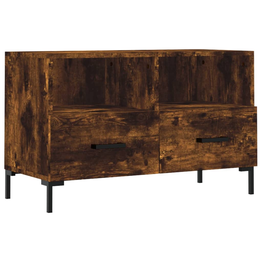 Füstös tölgyszínű szerelt fa tv-szekrény 80 x 36 x 50 cm Füstös tölgyszínű szerelt fa tv-szekrény 80 x 36 x 50 cm