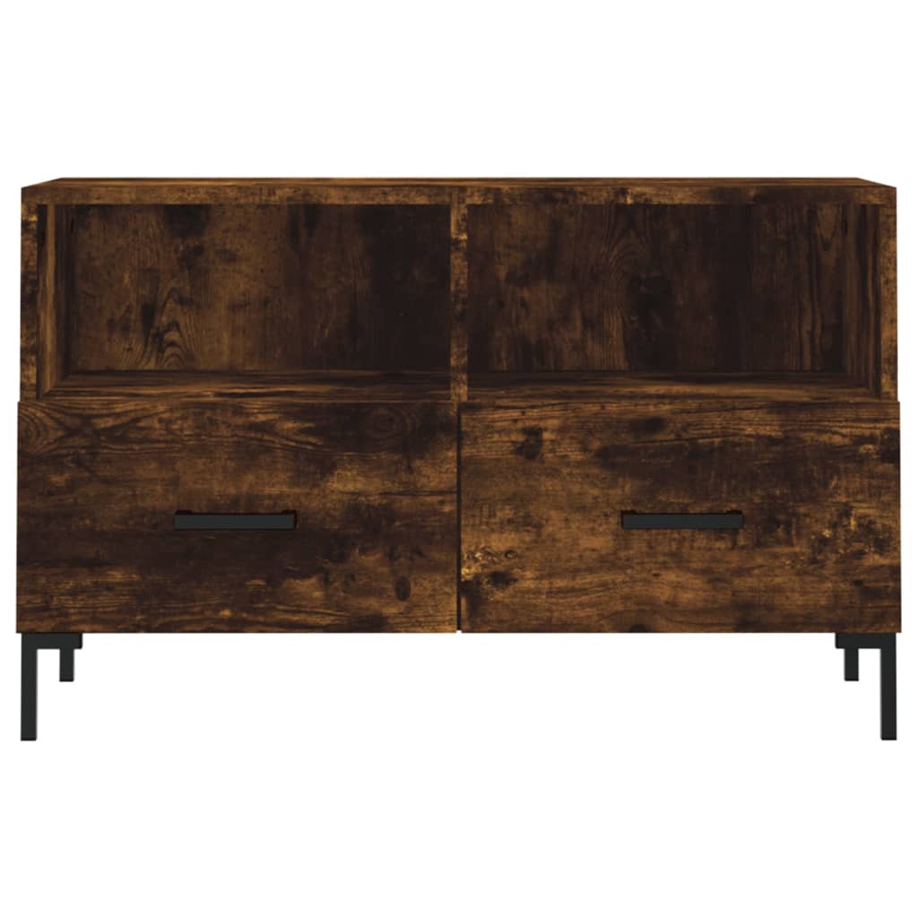 Füstös tölgyszínű szerelt fa tv-szekrény 80 x 36 x 50 cm Füstös tölgyszínű szerelt fa tv-szekrény 80 x 36 x 50 cm