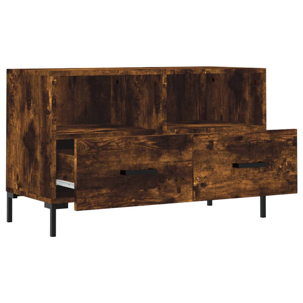 Füstös tölgyszínű szerelt fa tv-szekrény 80 x 36 x 50 cm Füstös tölgyszínű szerelt fa tv-szekrény 80 x 36 x 50 cm