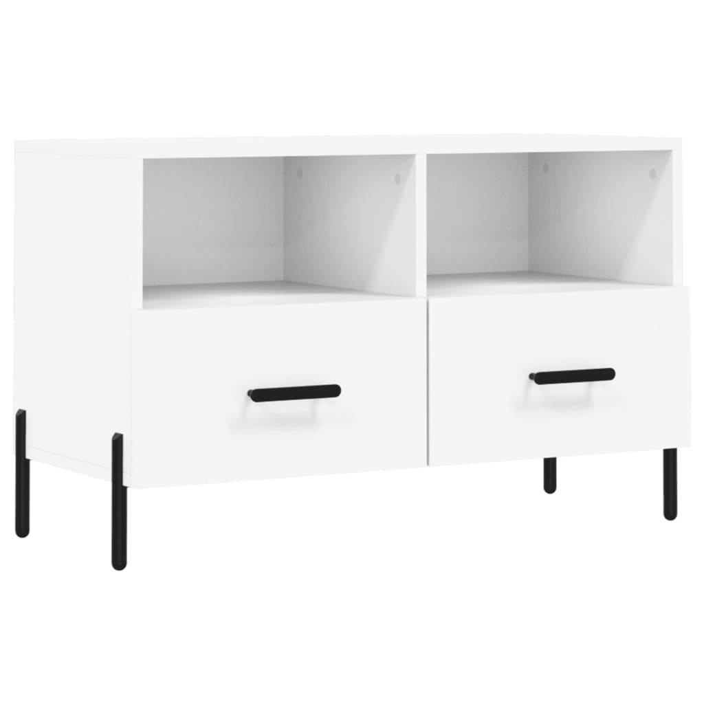 Fehér szerelt fa tv-szekrény 80 x 36 x 50 cm Fehér szerelt fa tv-szekrény 80 x 36 x 50 cm