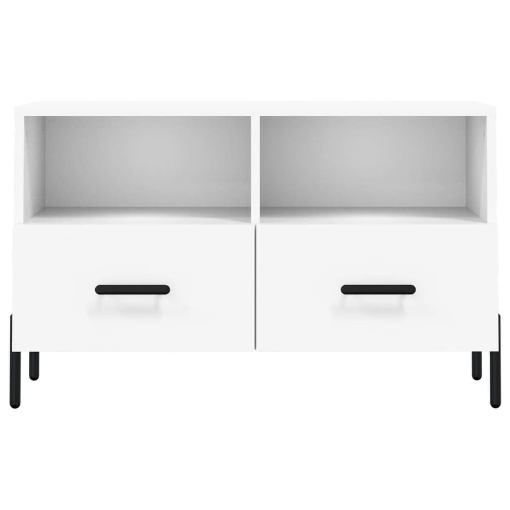 Fehér szerelt fa tv-szekrény 80 x 36 x 50 cm Fehér szerelt fa tv-szekrény 80 x 36 x 50 cm