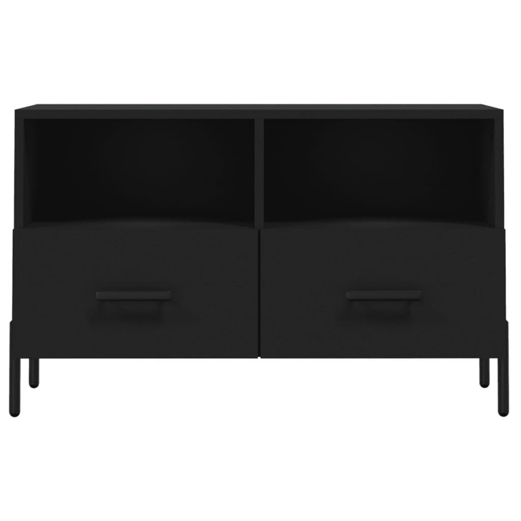 Fekete szerelt fa tv-szekrény 80 x 36 x 50 cm Fekete szerelt fa tv-szekrény 80 x 36 x 50 cm