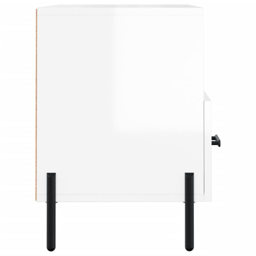 Fehér magasfényű szerelt fa tv-szekrény 80x36x50 cm Fehér magasfényű szerelt fa tv-szekrény 80x36x50 cm