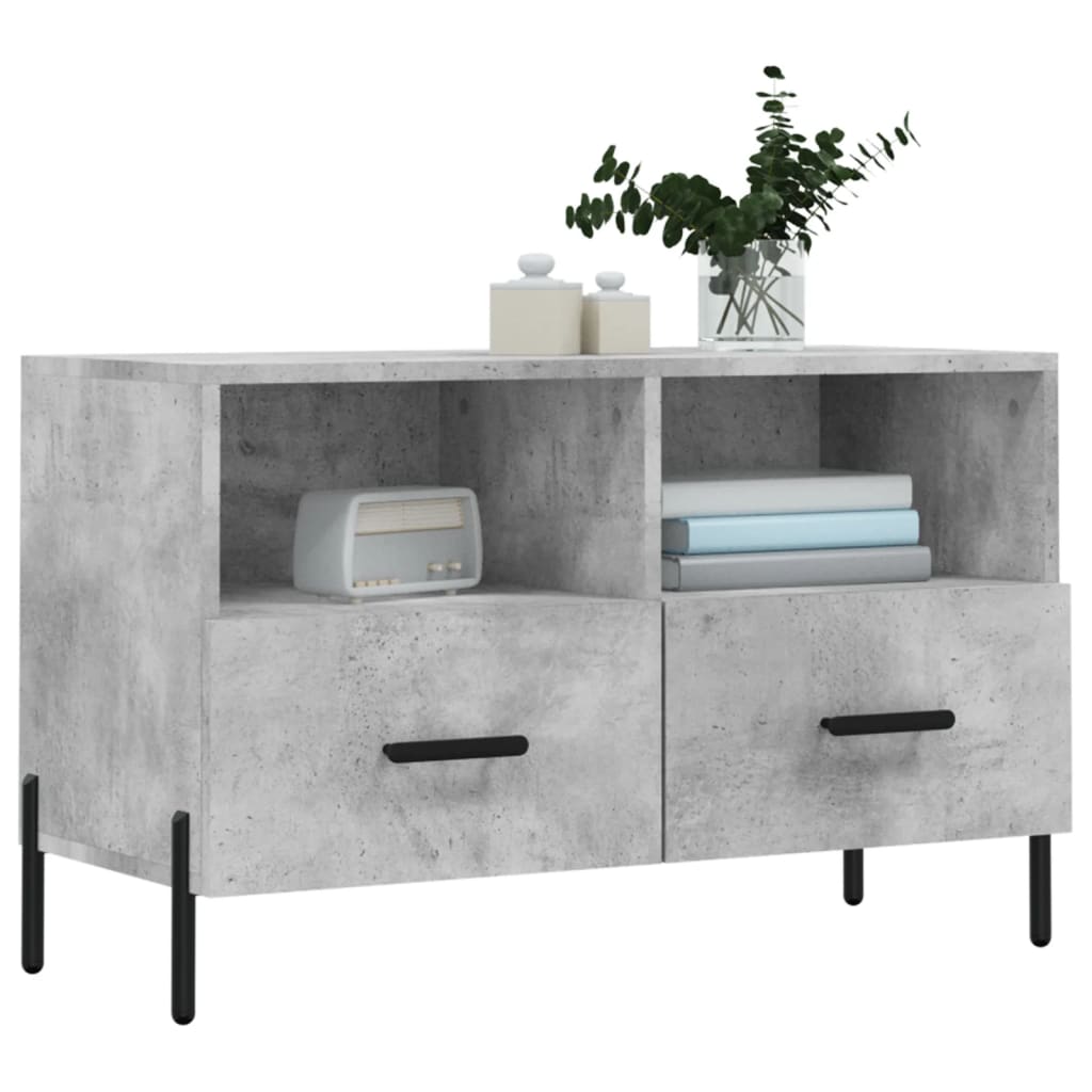 Betonszürke szerelt fa tv-szekrény 80 x 36 x 50 cm Betonszürke szerelt fa tv-szekrény 80 x 36 x 50 cm