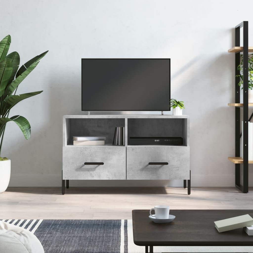 Betonszürke szerelt fa tv-szekrény 80 x 36 x 50 cm Betonszürke szerelt fa tv-szekrény 80 x 36 x 50 cm