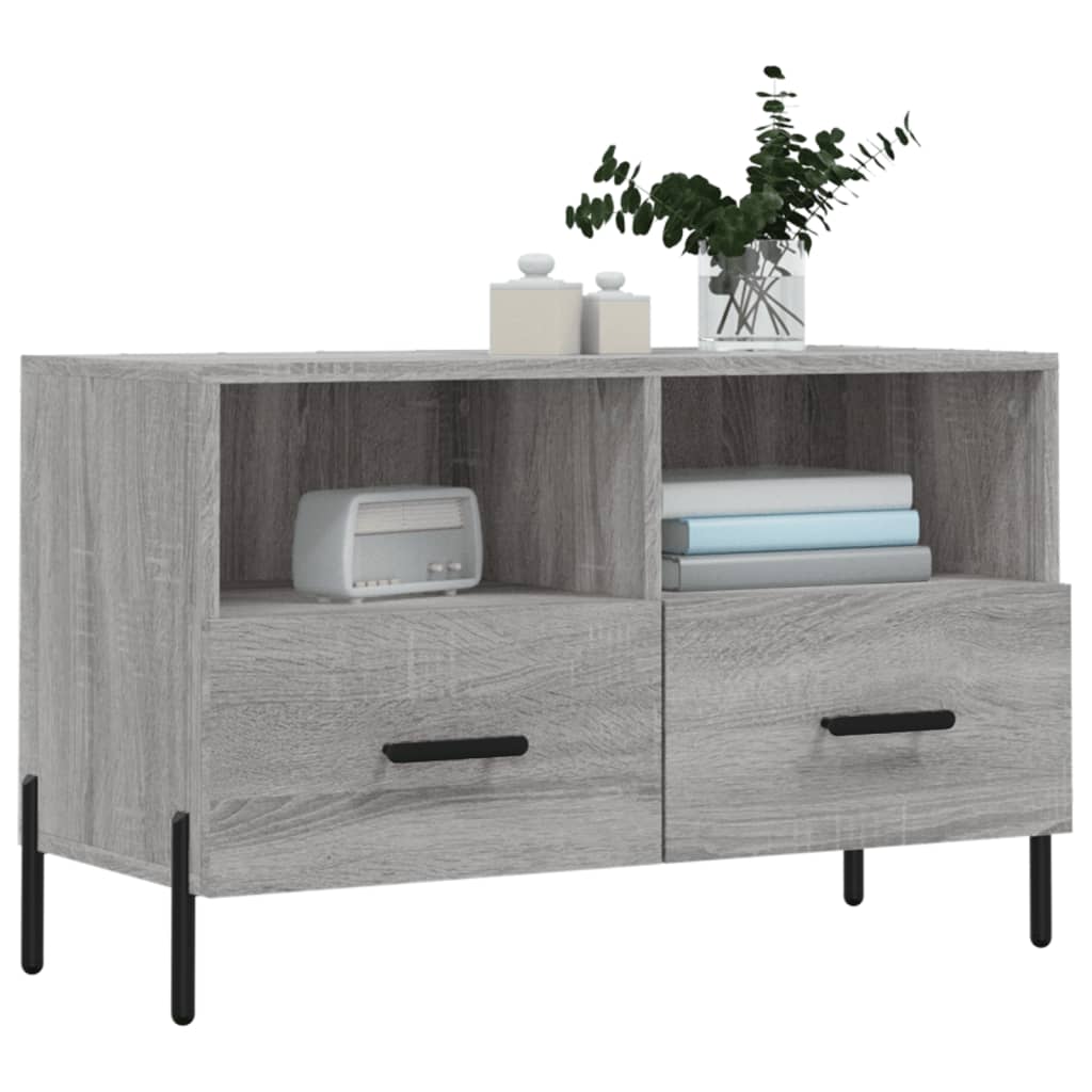 Szürke sonoma színű szerelt fa tv-szekrény 80x36x50 cm