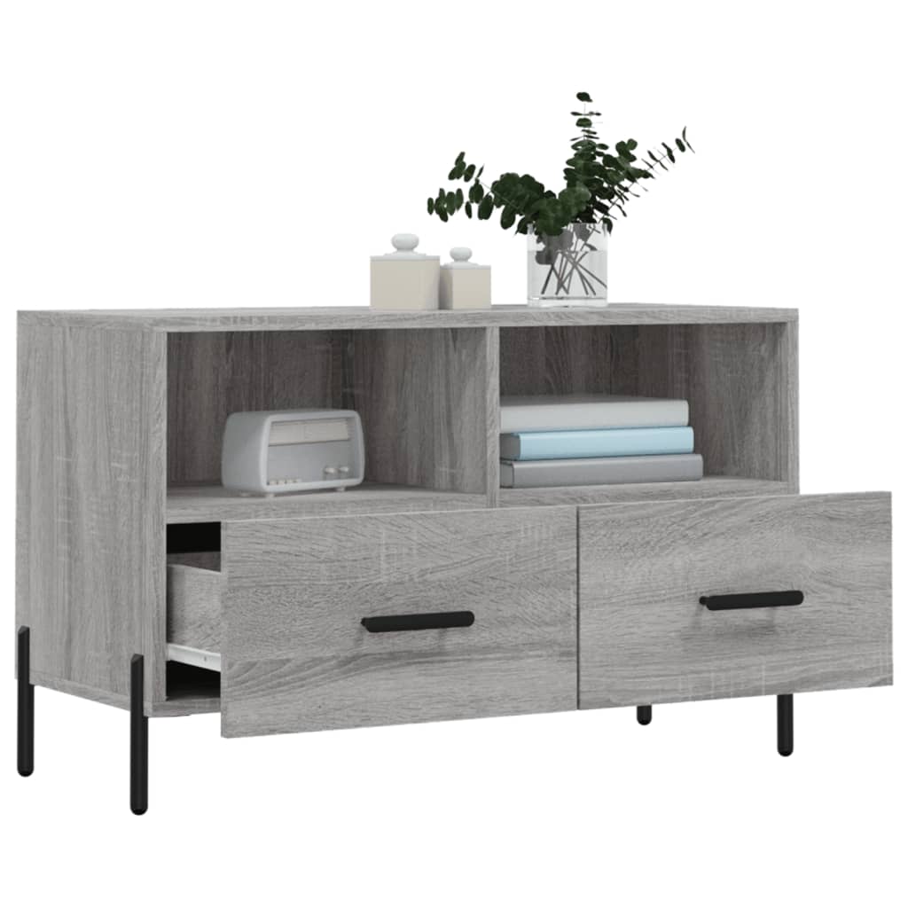Szürke sonoma színű szerelt fa tv-szekrény 80x36x50 cm
