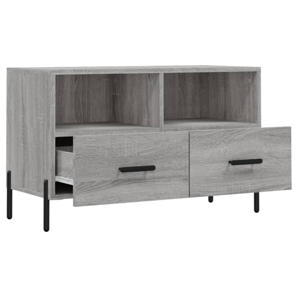 Szürke sonoma színű szerelt fa tv-szekrény 80x36x50 cm
