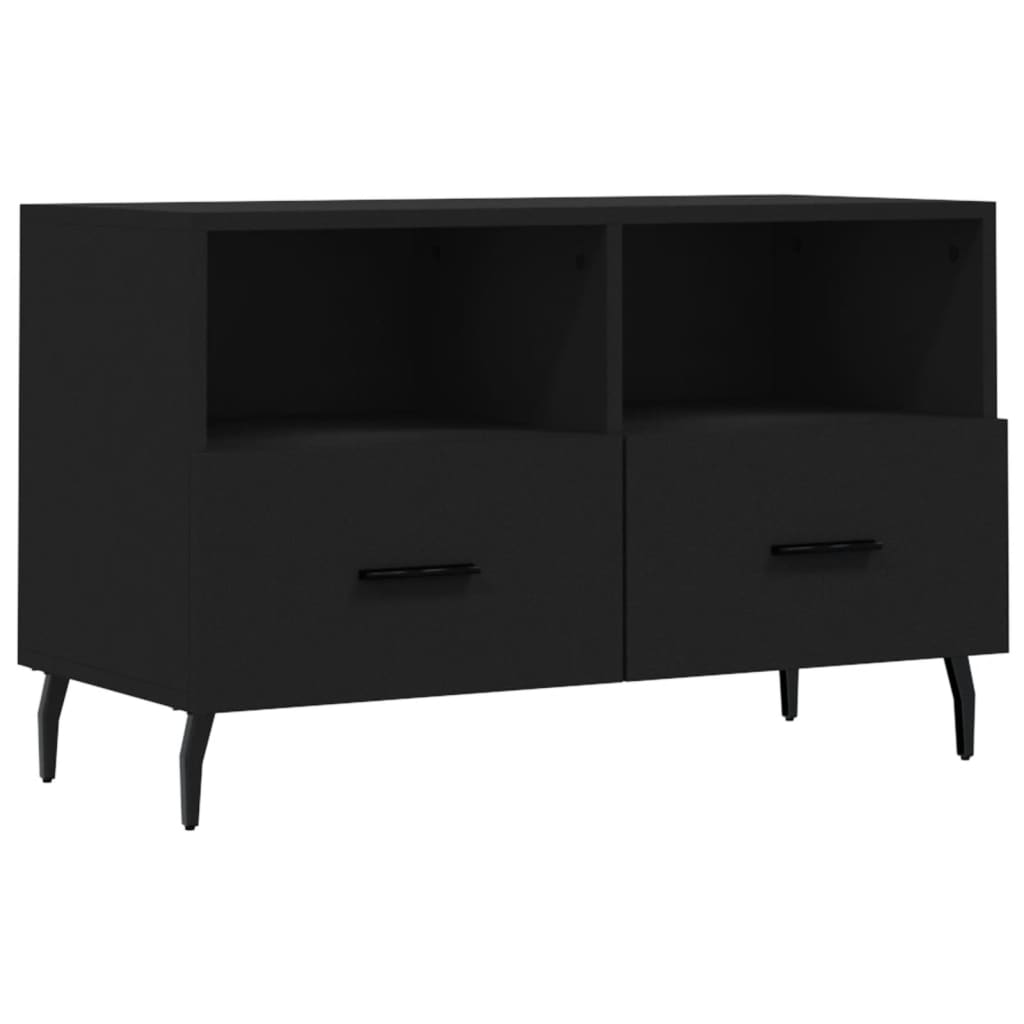 Fekete szerelt fa tv-szekrény 80 x 36 x 50 cm Fekete szerelt fa tv-szekrény 80 x 36 x 50 cm