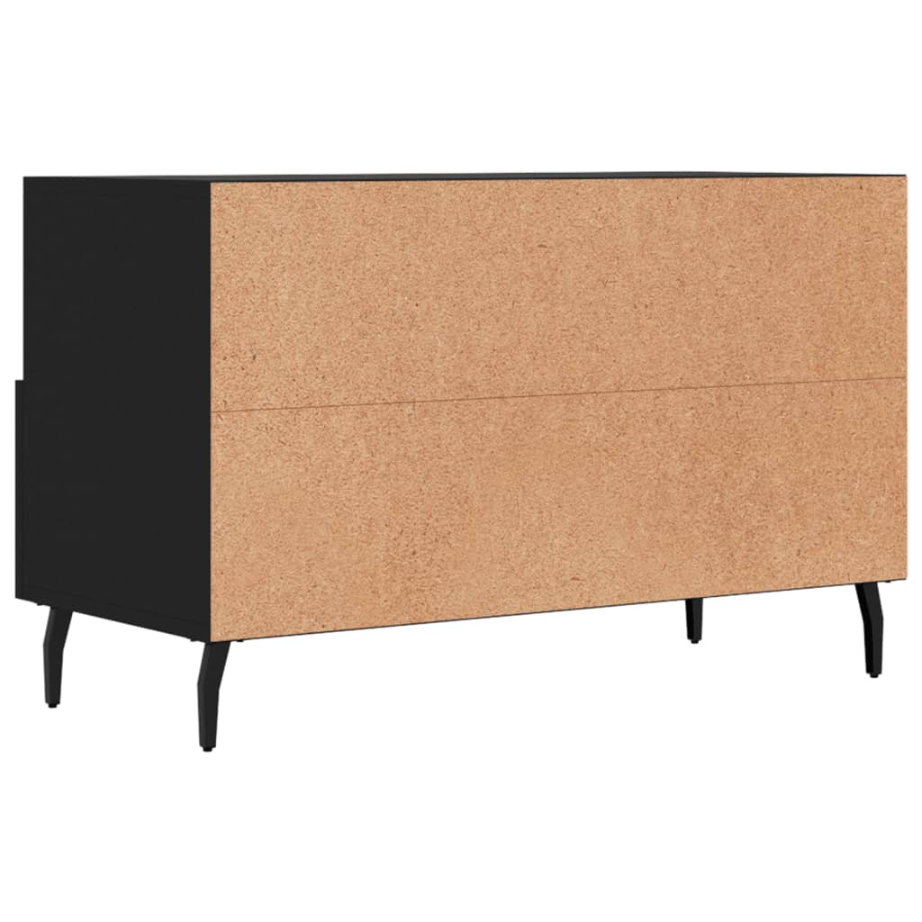 Fekete szerelt fa tv-szekrény 80 x 36 x 50 cm Fekete szerelt fa tv-szekrény 80 x 36 x 50 cm