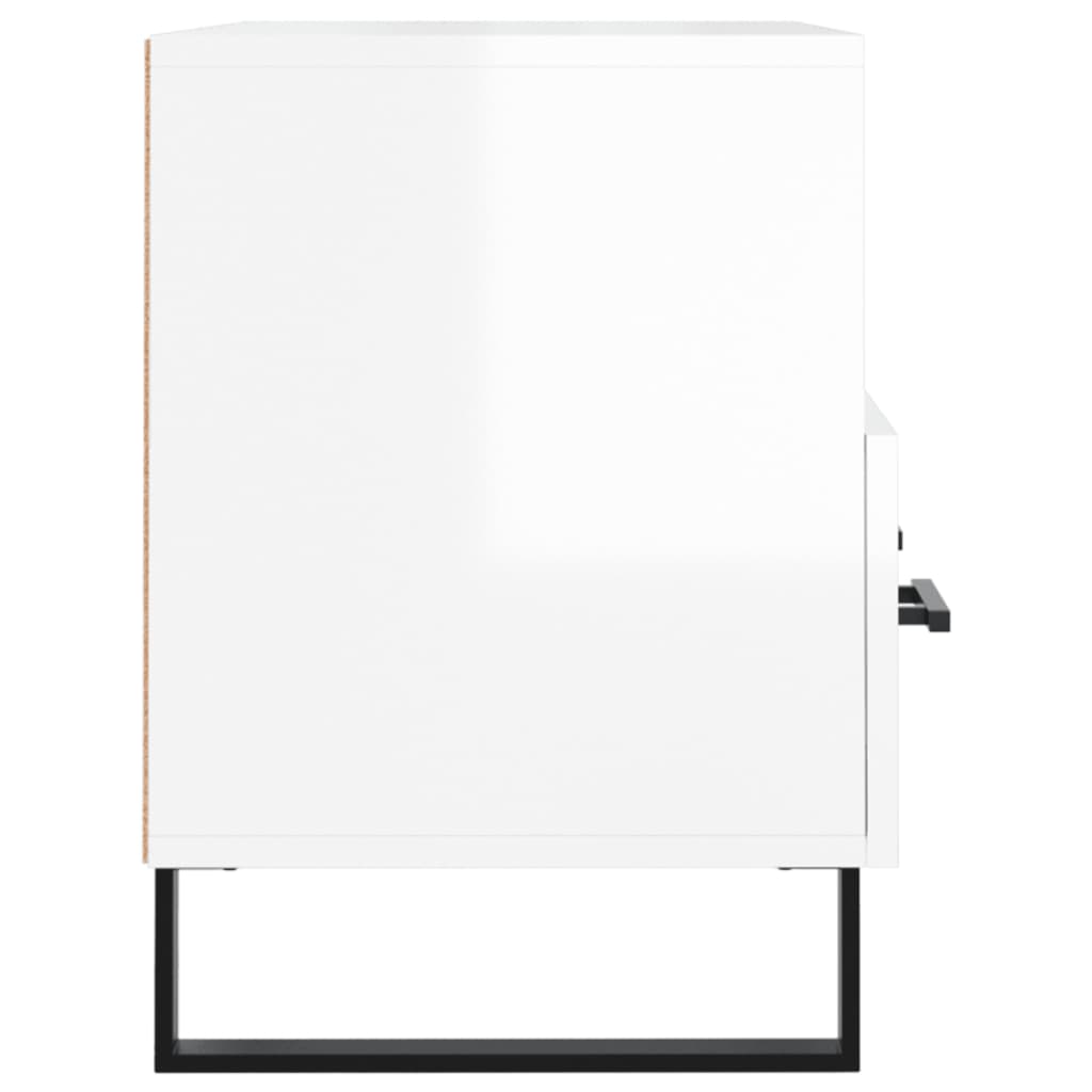 Fehér magasfényű szerelt fa tv-szekrény 80x36x50 cm Fehér magasfényű szerelt fa tv-szekrény 80x36x50 cm