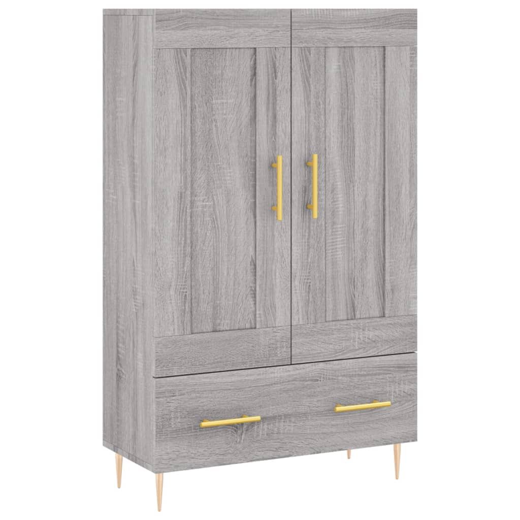Szürke sonoma szerelt fa magasszekrény 69,5 x 31 x 115 cm