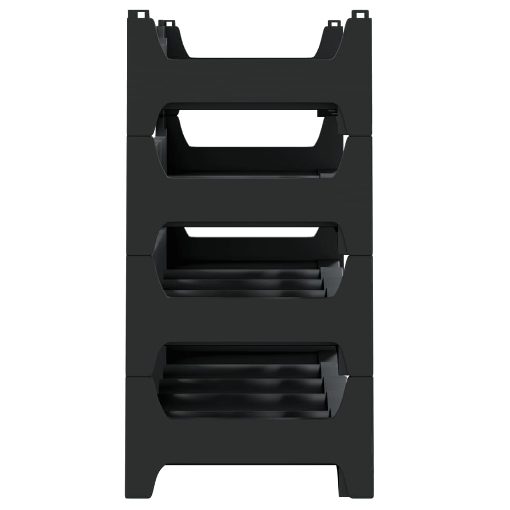 Fekete rakásolható polipropilén bortartó állvány 24 palacknak Fekete rakásolható polipropilén bortartó állvány 24 palacknak