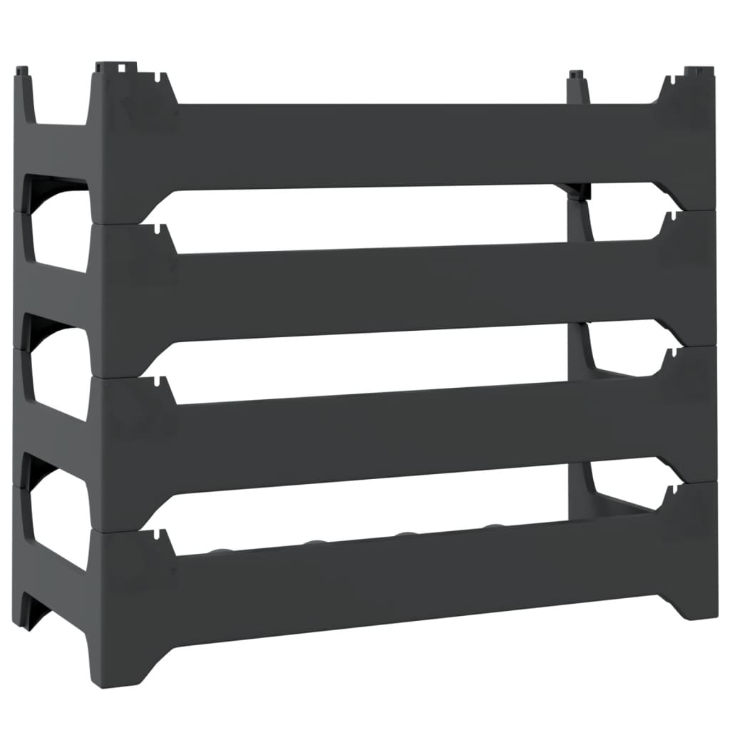 Fekete rakásolható polipropilén bortartó állvány 24 palacknak Fekete rakásolható polipropilén bortartó állvány 24 palacknak