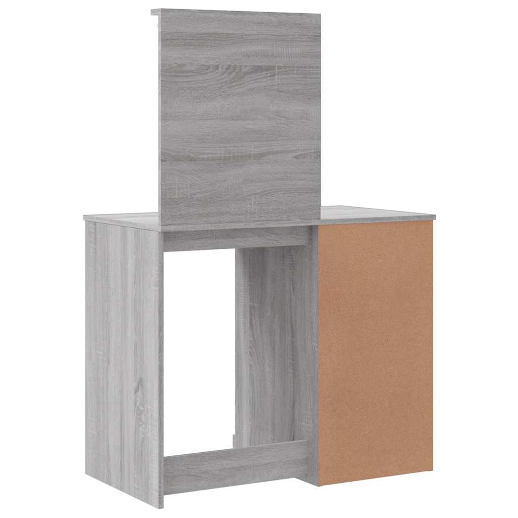 Szürke sonoma fésülködőasztal led-lámpákkal 90x42x132,5 cm
