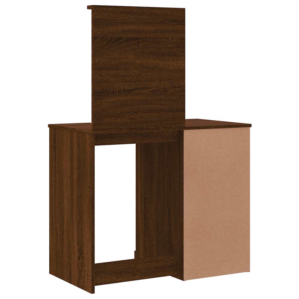 Világosbarna tölgy fésülködőasztal led-lámpákkal 90x42x132,5 cm