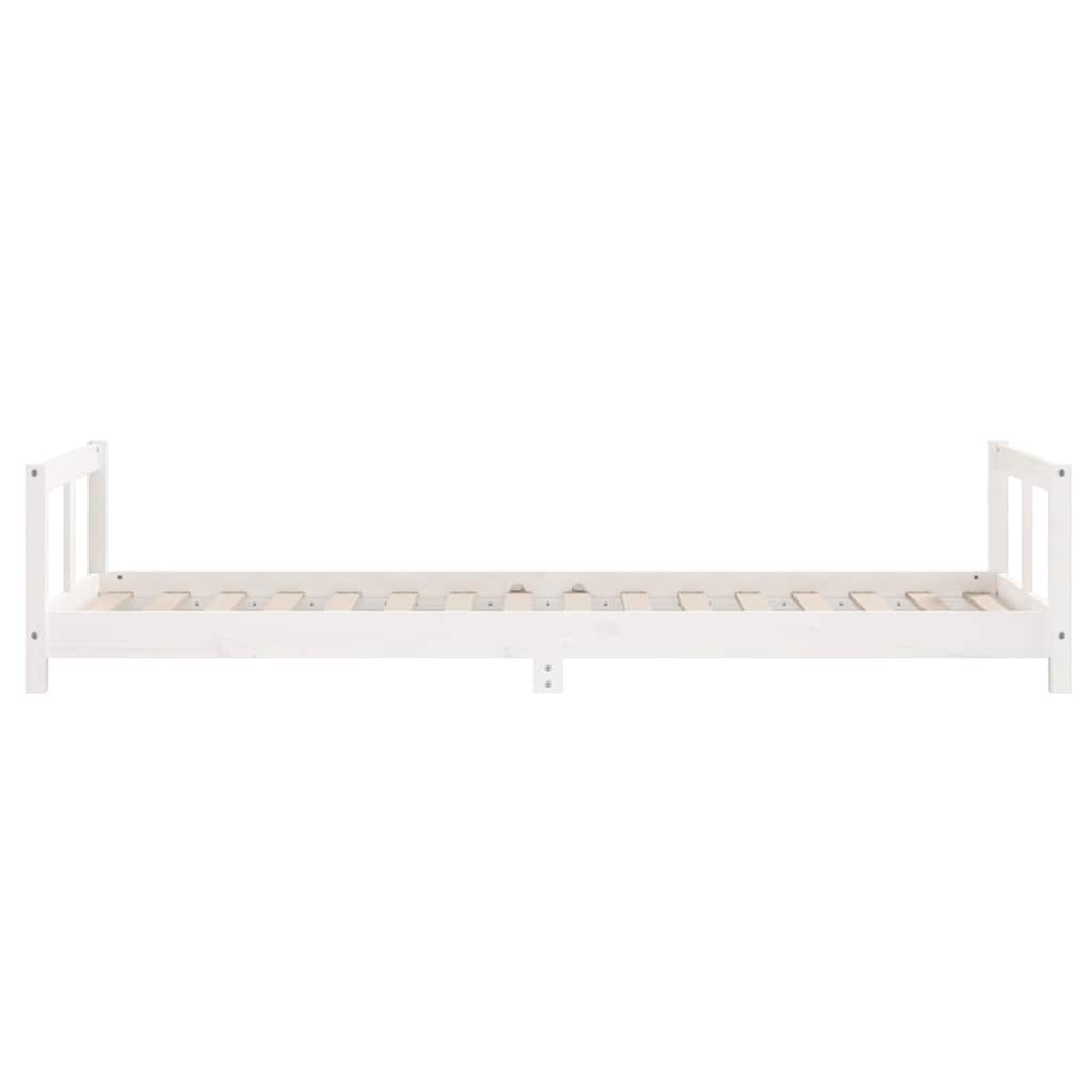 Fehér tömör fenyőfa gyerekágykeret 90 x 200 cm