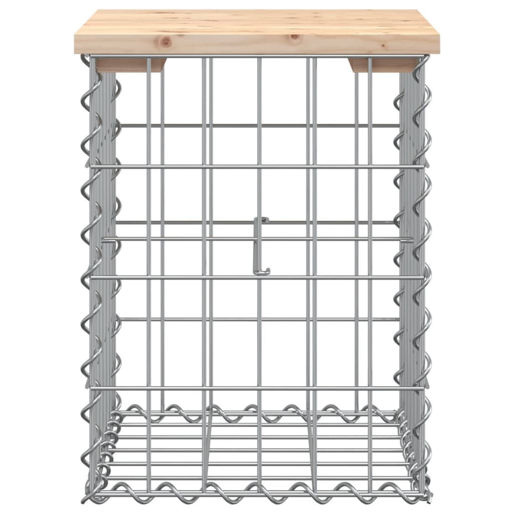 Tömör fenyőfa gabion kerti pad 33x31x42 cm
