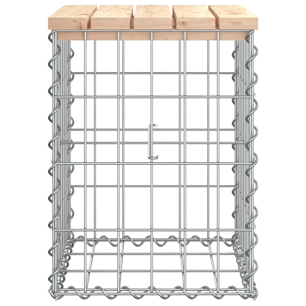 Tömör fenyőfa gabion kerti pad 33x31x42 cm