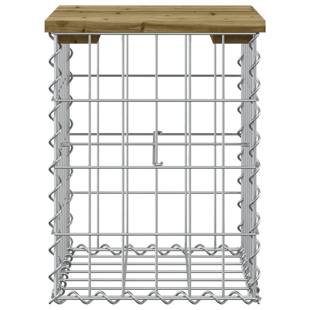 Impregnált fenyőfa gabion kerti pad 33 x 31 x 42 cm