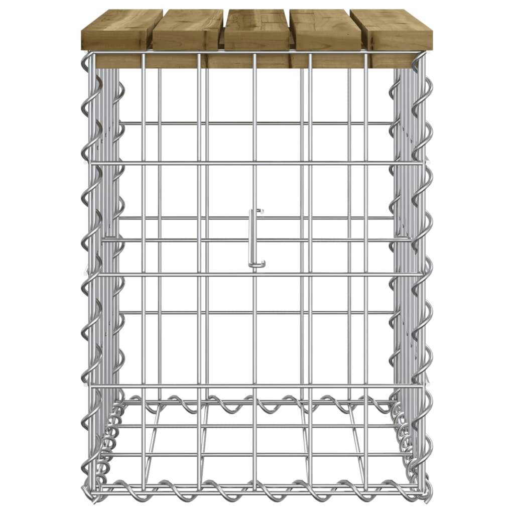 Impregnált fenyőfa gabion kerti pad 33 x 31 x 42 cm