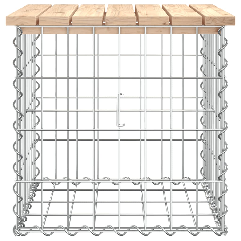 Tömör fenyőfa gabion kerti pad 43x44x42 cm