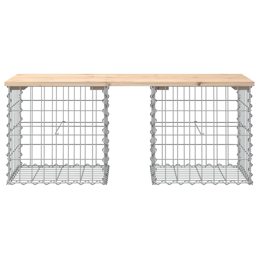 Tömör fenyőfa gabion kerti pad 103x44x42 cm