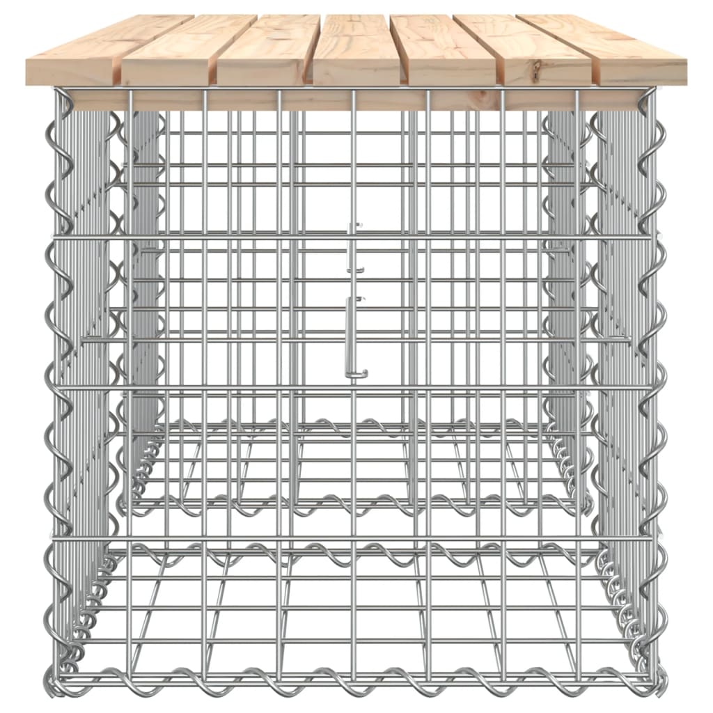 Tömör fenyőfa gabion kerti pad 103x44x42 cm