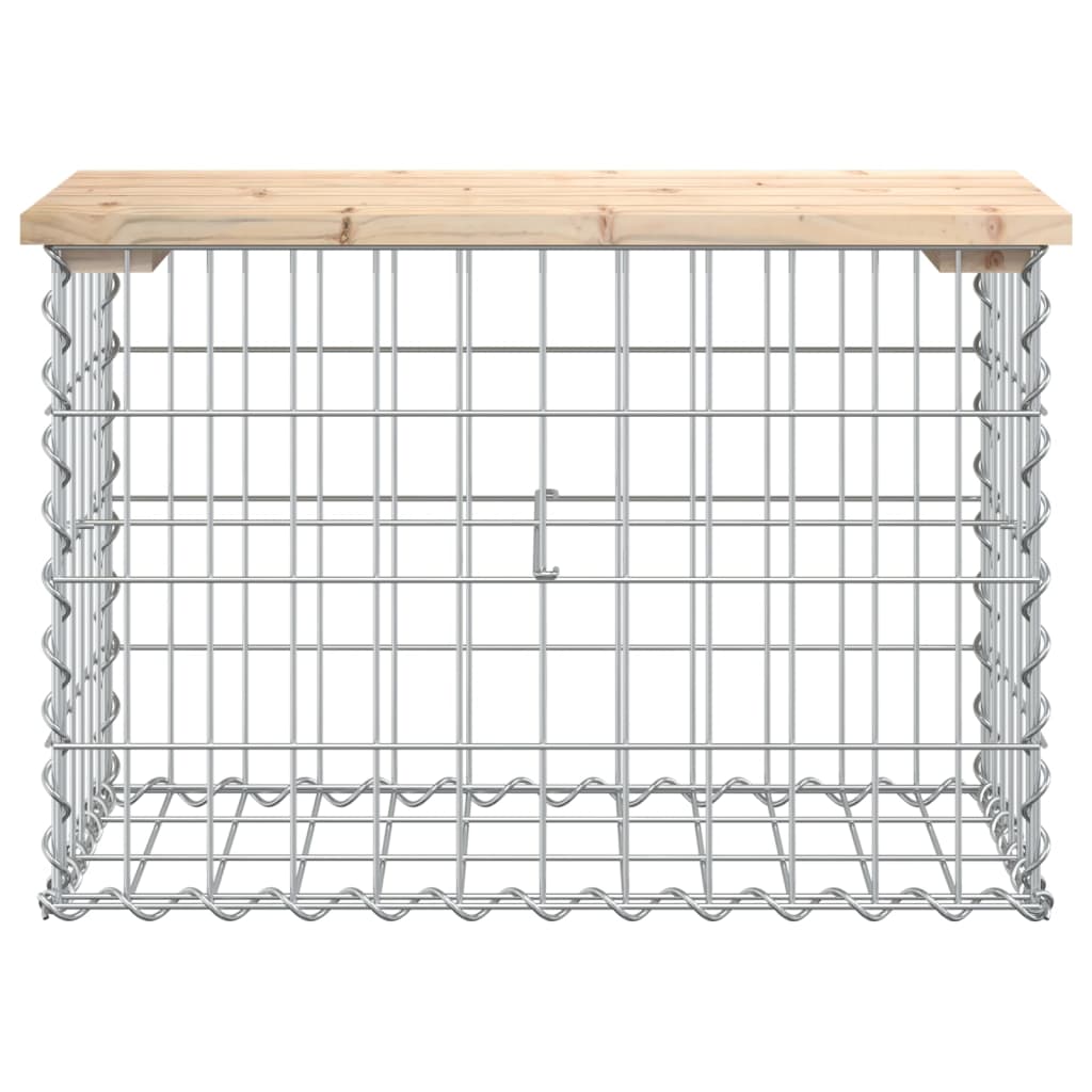 Tömör fenyőfa gabion kerti pad 63x31,5x42 cm