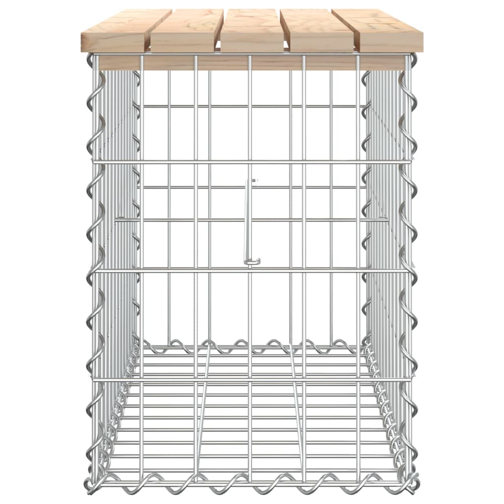Tömör fenyőfa gabion kerti pad 63x31,5x42 cm