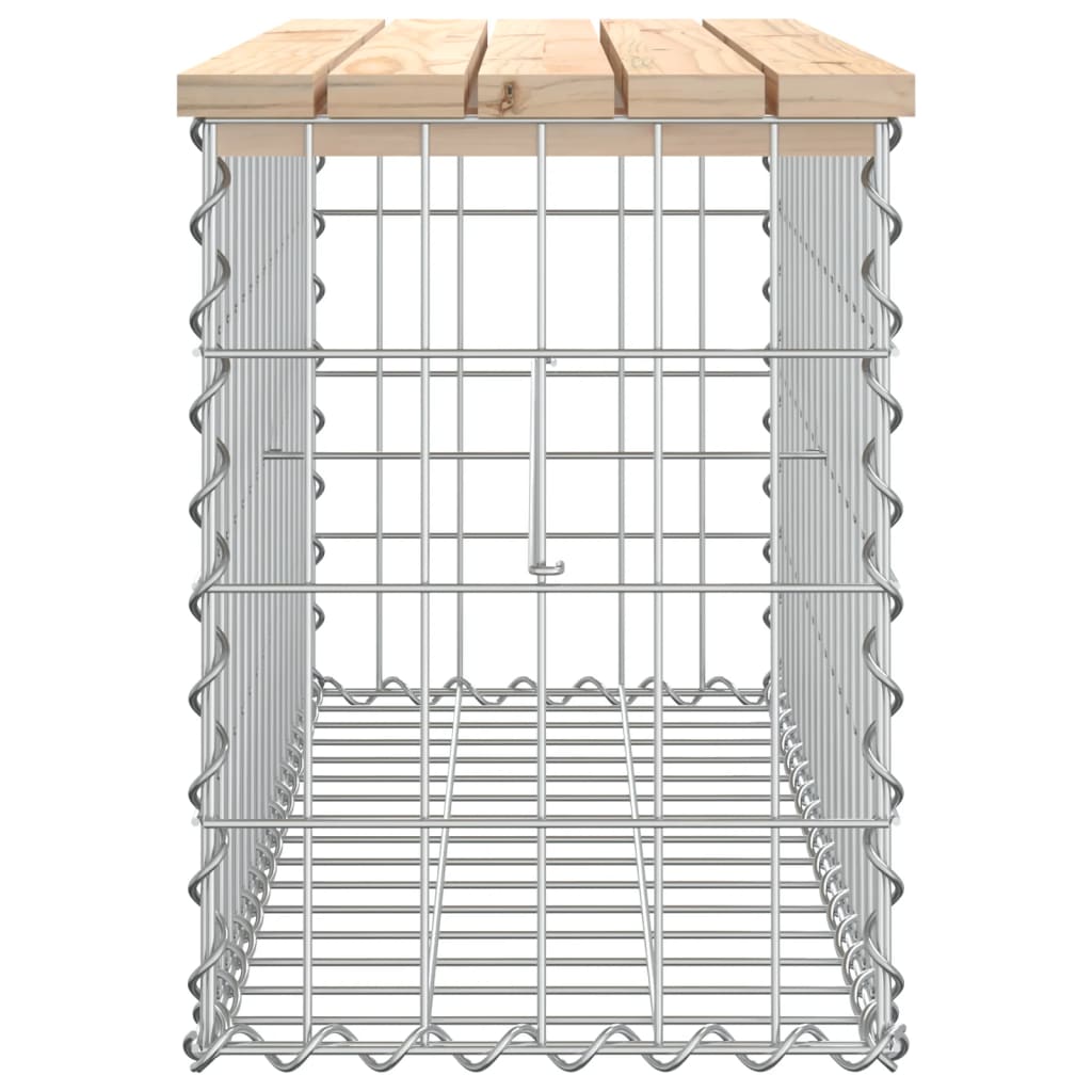 Tömör fenyőfa gabion kerti pad 83x31,5x42 cm