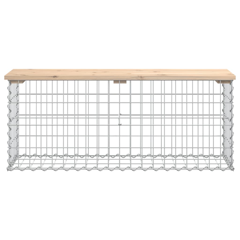 Tömör fenyőfa gabion kerti pad 103x31,5x42 cm