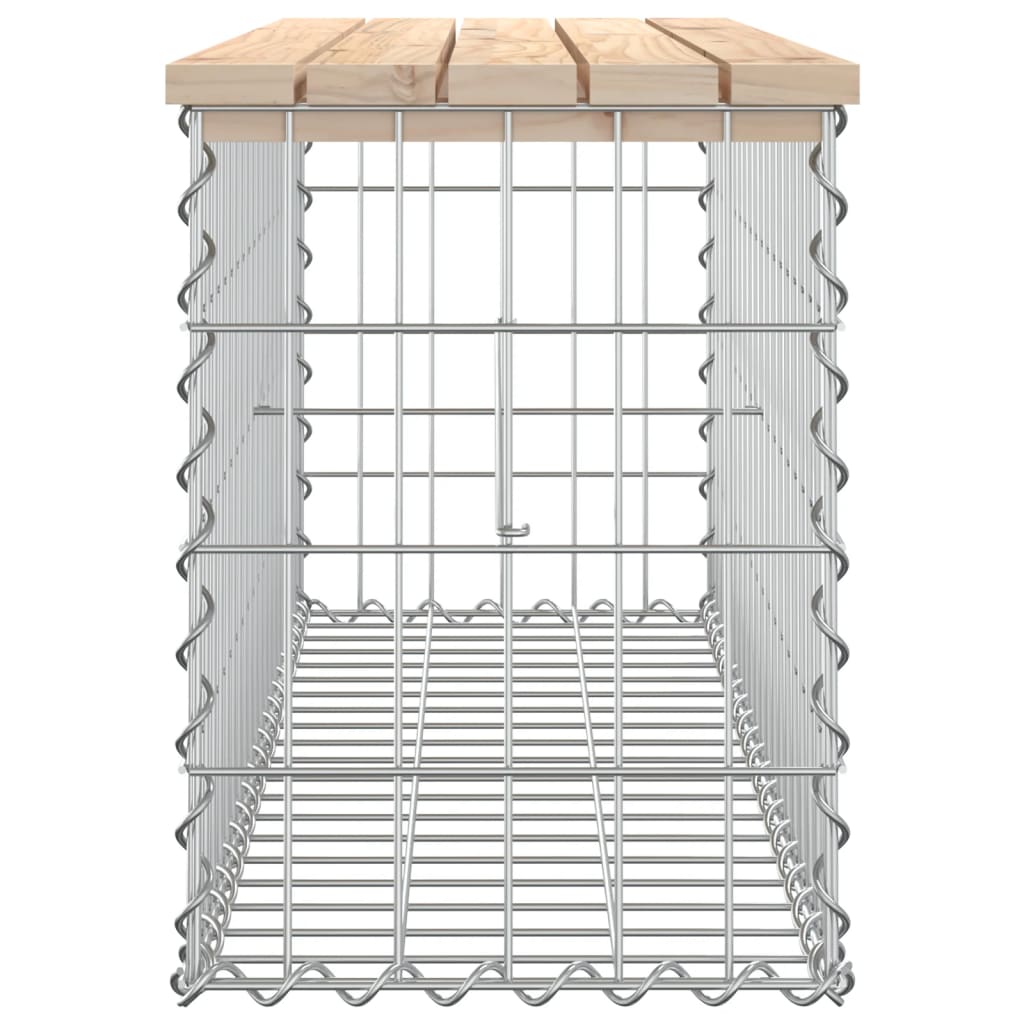 Tömör fenyőfa gabion kerti pad 103x31,5x42 cm