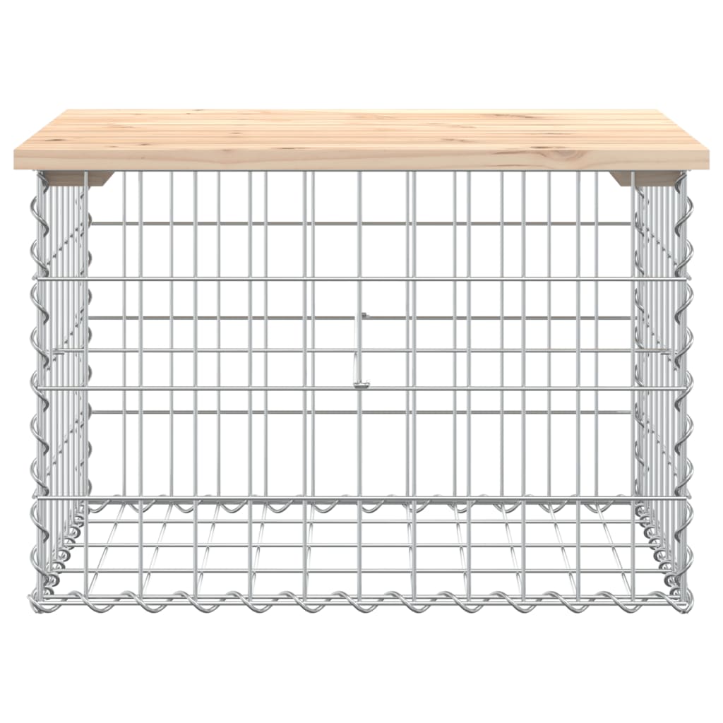 Tömör fenyőfa gabion kerti pad 63x44x42 cm