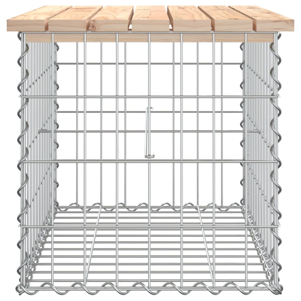 Tömör fenyőfa gabion kerti pad 63x44x42 cm
