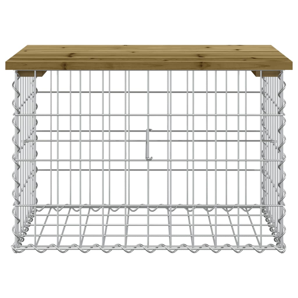 Impregnált fenyőfa gabion kerti pad 63 x 44 x 42 cm