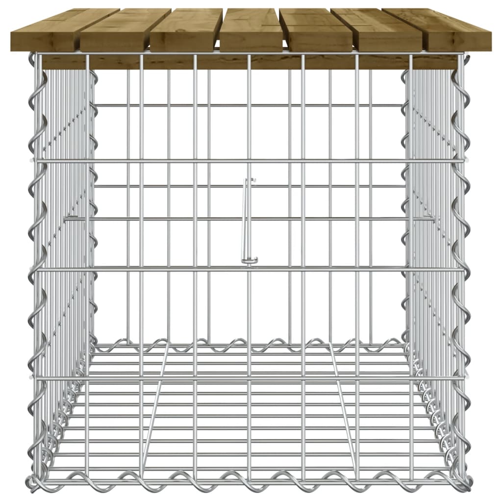 Impregnált fenyőfa gabion kerti pad 63 x 44 x 42 cm