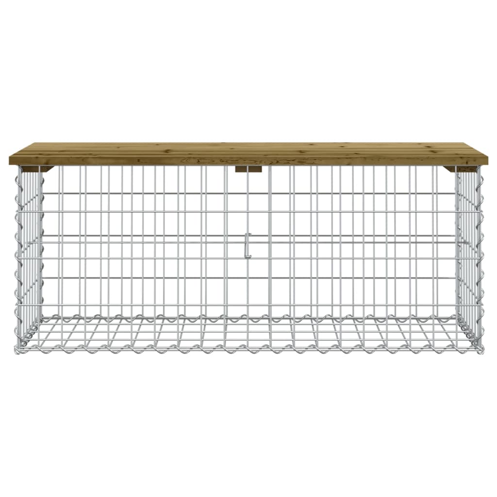 Impregnált fenyőfa gabion kerti pad 103 x 44 x 42 cm