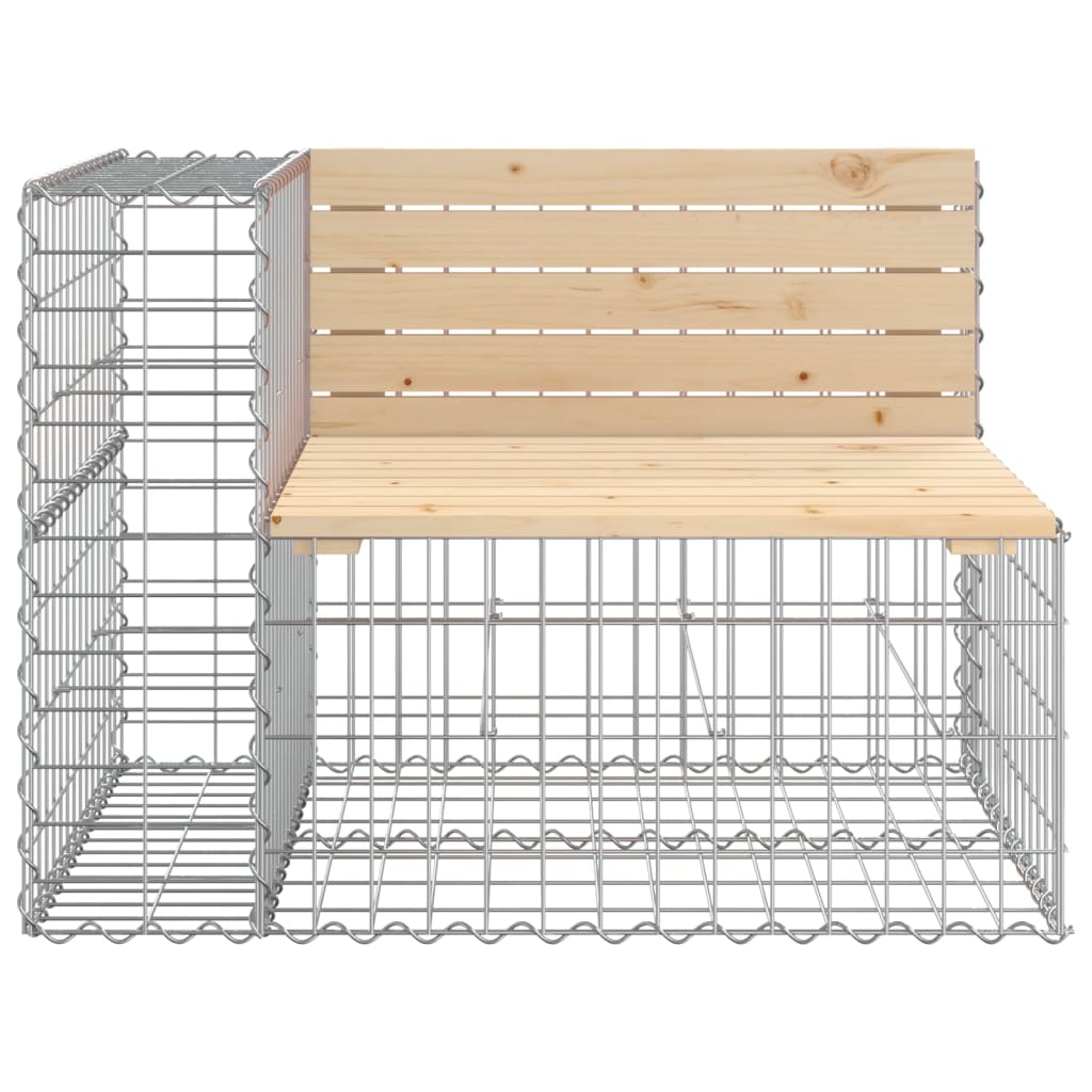 Tömör fenyőfa gabion kerti pad 92x71x65,5 cm