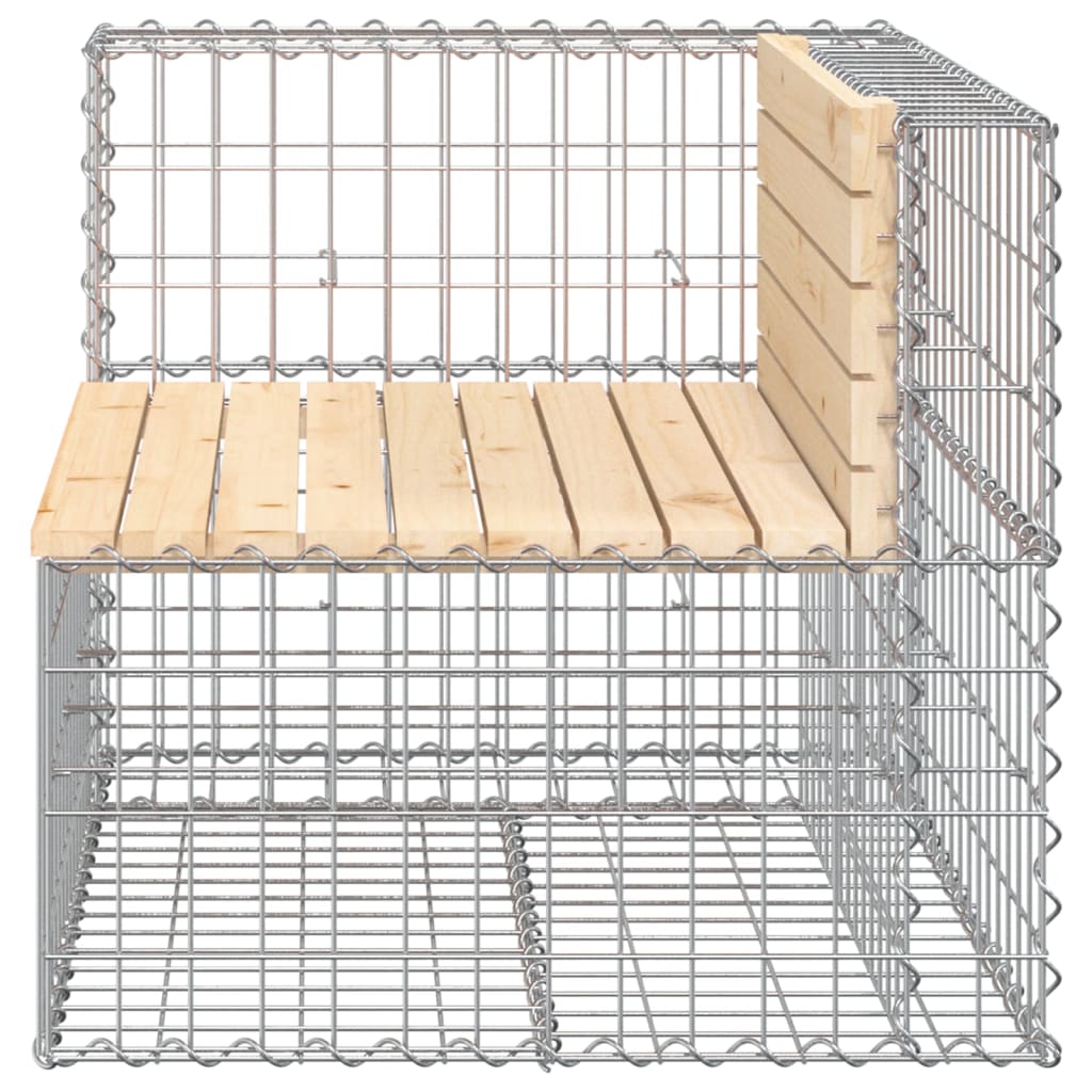 Tömör fenyőfa gabion kerti pad 92x71x65,5 cm