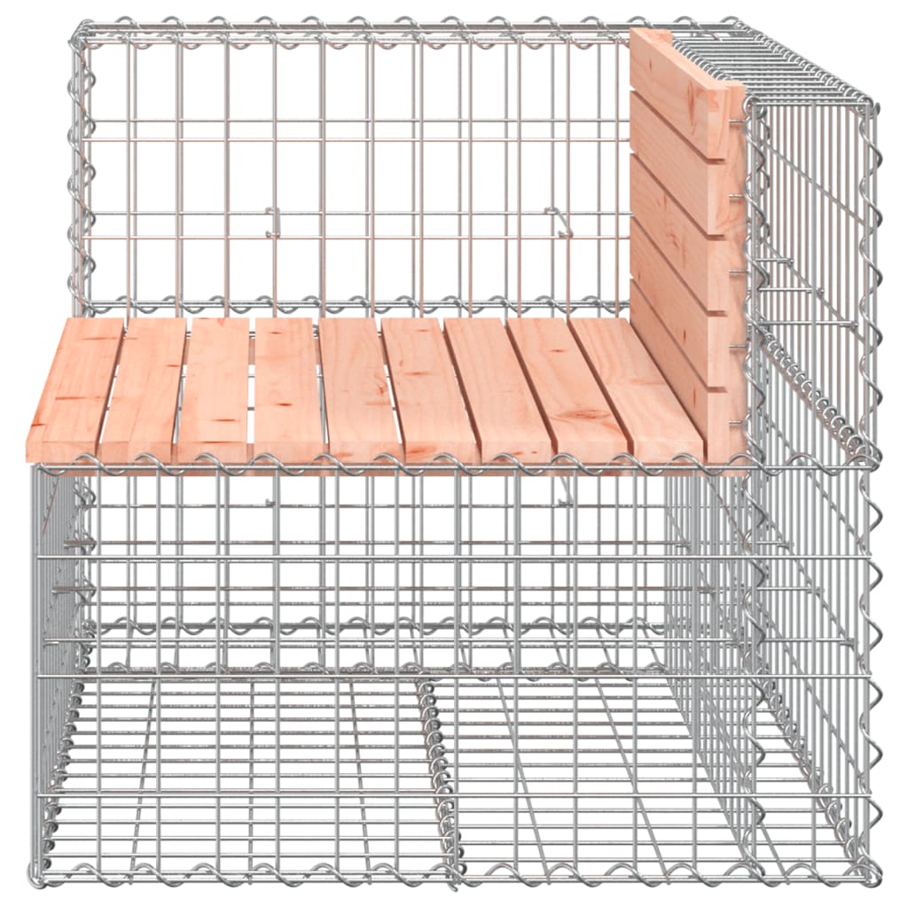 Tömör duglászfenyő gabion kerti pad 92 x 71 x 65,5 cm